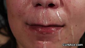 wicked idol swallows all that jizz after her blowbang facial