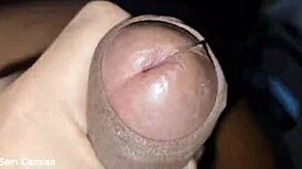 The sexy twink jerks my dick but fears my thick cock in his ass, so I insert it slowly.