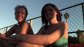 aurora and jessica demonstrate oral techniques on each other