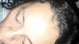 Milf stepmom gets face fucked and takes cum in mouth