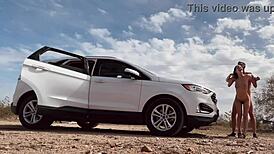 Risky Roadside Sex with Hot Blonde