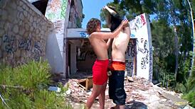 That day one sultry brunette had some thrilling outdoor intimacy