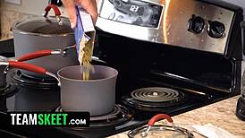 teen sluts bent over for feet play and doggystyle fucking