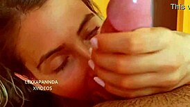 Green-Eyed Stepsister Gives Amazing Deepthroat Blowjob