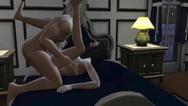 Naruto hentai girls seduce teacher for hard anal threesome in bed