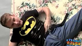 Tattooed Homosexual Thug Jerks Small Cock Solo