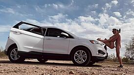 Risky Roadside Sex with Hot Blonde