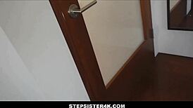 Petite Blonde Stepsister Persuaded by Stepbrother POV