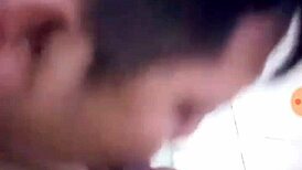 Hot Asian guy gives intense blowjob to Indonesian friend in steamy encounter. Wild action unfolds tonight.