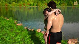 Hot Brunette Flirts in Nursing Back to Pleasure Game