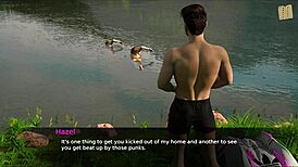 Hot Brunette Flirts in Nursing Back to Pleasure Game