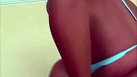 petite ebony teen got screwed hard by beefcake in wild session. her small tits bounced everywhere.