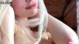 Long-haired blonde Holli Paige flaunts her perfect hairy pussy! Amazing!