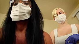 pov double handjob by alexis rain and fifi foxx as dental assistants