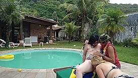 what's happening in this brazilian mansion orgy with snow white and mike?