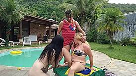 what's happening in this brazilian mansion orgy with snow white and mike?