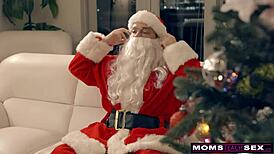santa’s helpers get naughty in a wild christmas threesome