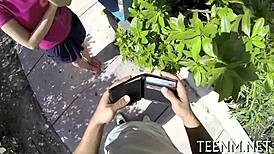 Honey courtney loxx sucks cock for cash in doggystyle fucking