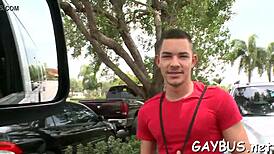 this sexy hunk is sucking cock and getting fucked wildly