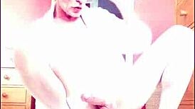 feeling the thrill of shemale in stockings with cock