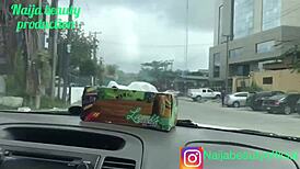 Naija Beauty Fucks Yahoo Boy Against Window