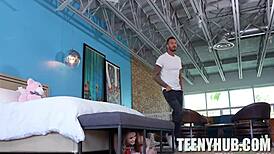 Mazy Myers teases with blowjob before hardcore ass fuck