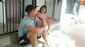 Feeling the intense orgasm from my neighbor's rough fuck