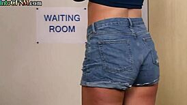 These cfnm femdom ladies are sucking and tugging cock in the waiting room