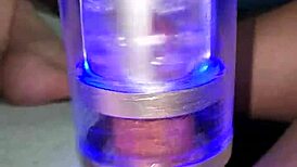 edging with new toy on couch?