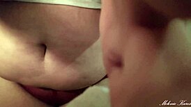 chubby brunette teases while undressing her big ass