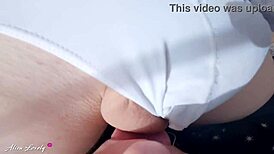 Intense close-up female POV sloppy blowjob with ball licking and spitting