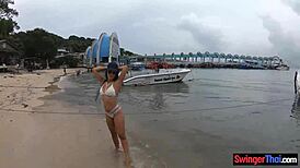 Loving His Curvy Thai Girlfriend's Slutty Blowjob