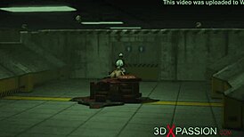 super fuck system sex android plays with a hot girl in the lab, fucking her pussy and ass with a monster cock