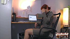 Stunning Penny Pax loves sneaking sex toys into her office