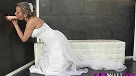 i'm the fetish bride, toying my pussy in stockings and heels at the gloryhole