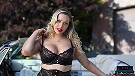 Man, I can’t even... thick BBW Mia Malkova strippin’ outdoor for Playboy, showin’ her huge assets!