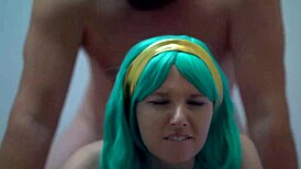 Blue Eyed Babe Gets Creamed In Bed