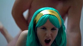 Blue Eyed Babe Gets Creamed In Bed