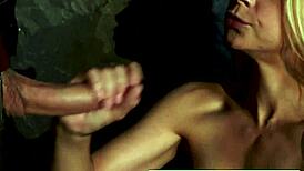 Hey, can you handle watching Sarah swallow this monster cock in a glory hole?