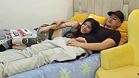 He Slides His Cock Into Sexy Laura's Hot Mouth