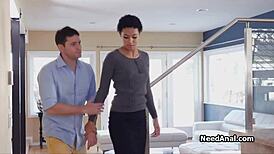 Ass Fucking Curly Black Babe In Knee High Stockings