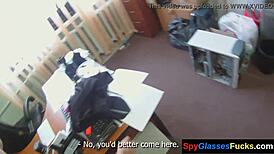 Picked up blonde babe gives POV blowjob to random stranger