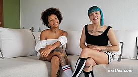 Two wild Spaniards lick and moan in a heated competition.