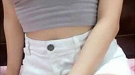 asian babe shows big tits on webcam