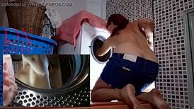 Domination in Laundry: Curvy Housewife Trapped and Fucked Inside Washing Machine Mix 1