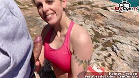 German Amateur Teen 18+ Explores Outdoor Public Sex