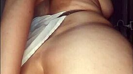 Teen rubs her body in costume