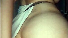 Teen rubs her body in costume