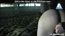 British Chubby Girl Masturbates Boldly in Public Bar Setting