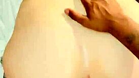 In this interracial scene, she gets a slow creampie from big black cock.